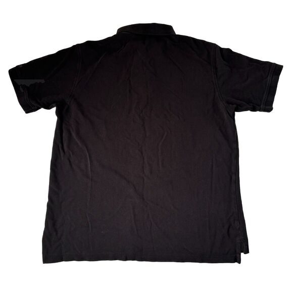 Izod Men’s Polo Shirt Collard Black 1/4 Button Up Short Sleeved Size Large - Picture 2 of 13